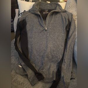 Danskin Now Gray and Black Zip Up Sweater